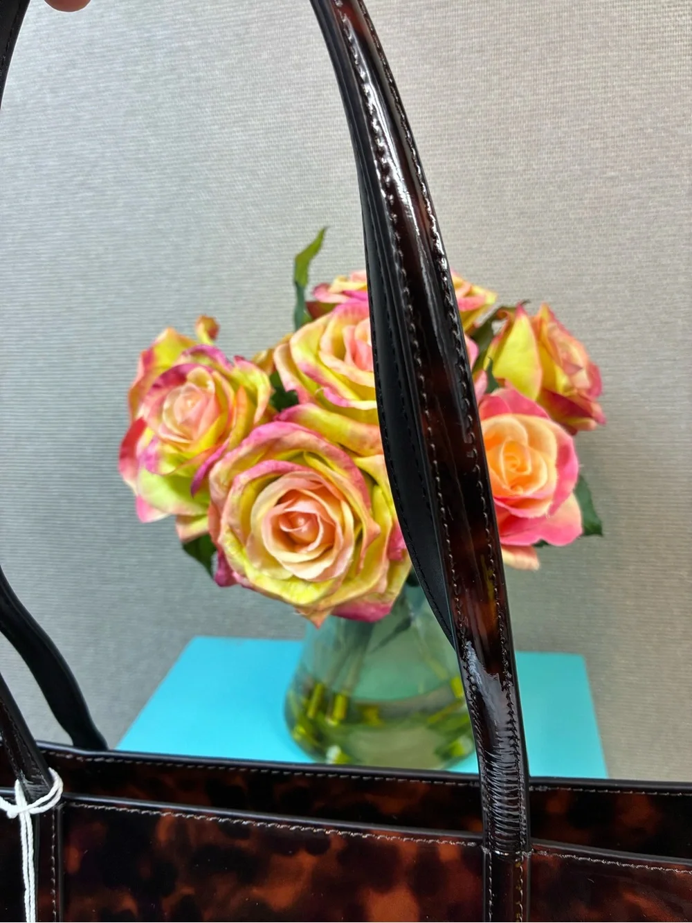 Tory Burch Tortoiseshell Patent Leather Tote - Brown/Black